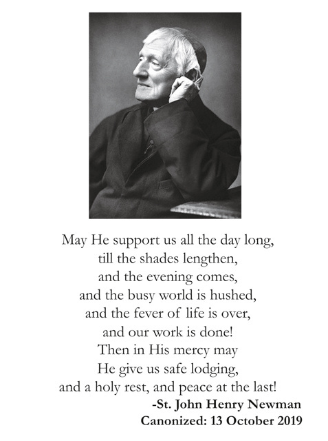 Saint John Henry Cardinal Newman Prayer Card (LARGE)